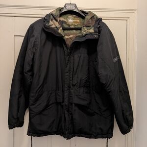 Men's Black Spiewak & Sons Winter Coat w/ Interior Pockets & Hood- L